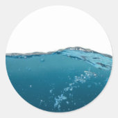 Sticker Rond Vague cool bleu clair (Devant)