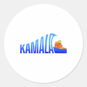 Sticker Rond Vague De Chats Bleus Pour Kamala Drôle Trump Pour