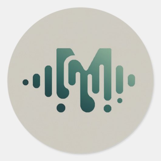 Sticker Rond Vague de musique (Devant)