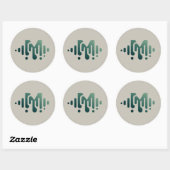 Sticker Rond Vague de musique (Feuille)