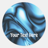 Sticker Rond Vague de soie bleue (Devant)