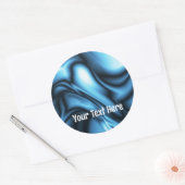 Sticker Rond Vague de soie bleue (Enveloppe)