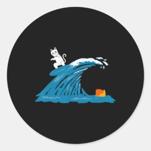 Sticker Rond Vague Mignonne De Vague Bleue Kamala Pour Kamala F