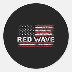 Sticker Rond Vague rouge - Élections américaines 2025 Républica