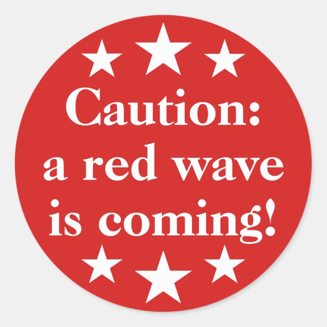Sticker Rond Vague rouge républicaine (Devant)