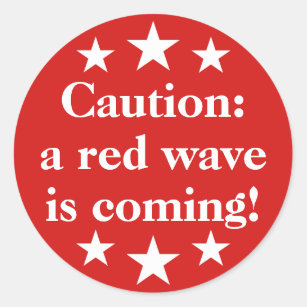 Sticker Rond Vague rouge républicaine