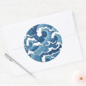 Sticker Rond Vagues Abstraites (Enveloppe)