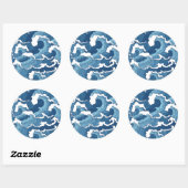 Sticker Rond Vagues Abstraites (Feuille)