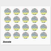 Sticker Rond VAGUES, bleu jaune (Feuille)