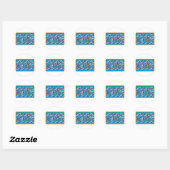 Sticker Rond Vagues de poissons (Feuille)