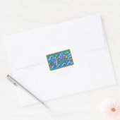 Sticker Rond Vagues de poissons (Enveloppe)