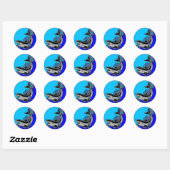 Sticker Rond Vagues de requin (Feuille)