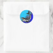 Sticker Rond Vagues de requin (Sac)