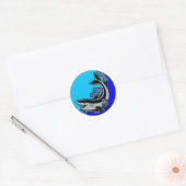 Sticker Rond Vagues de requin (Enveloppe)