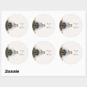 Sticker Rond Vagues d'hiver avec Mariage d'ailes d'or (Feuille)