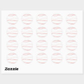 Sticker Rond Vagues rouges et blanches (Feuille)