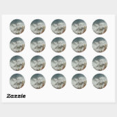 Sticker Rond Vagues vertes Eau bleue Cascade naturelle Abstrait (Feuille)