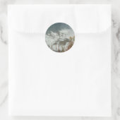 Sticker Rond Vagues vertes Eau bleue Cascade naturelle Abstrait (Sac)