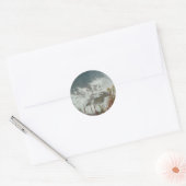 Sticker Rond Vagues vertes Eau bleue Cascade naturelle Abstrait (Enveloppe)