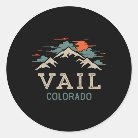 Sticker Rond Vail Colorado (Devant)
