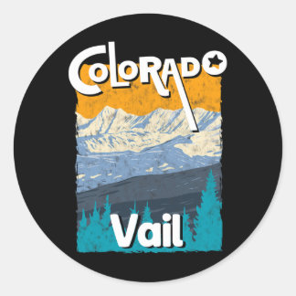 Sticker Rond Vail Colorado Mountain State Rocky Mountains Tee S