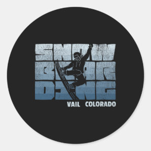 Sticker Rond Vail Colorado Snowboard Resort Cool Vintage Sno