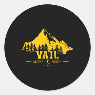 Sticker Rond Vail Colorado Usa Station de ski alpin Souveni