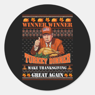 Sticker Rond Vainqueur de Trump Dîner turc Dîner Turquie Thanks