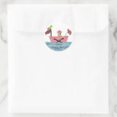 Sticker Rond Vaisseau pirate rose (Sac)
