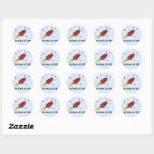 Sticker Rond Vaisseau spatial avec dicton (Feuille)
