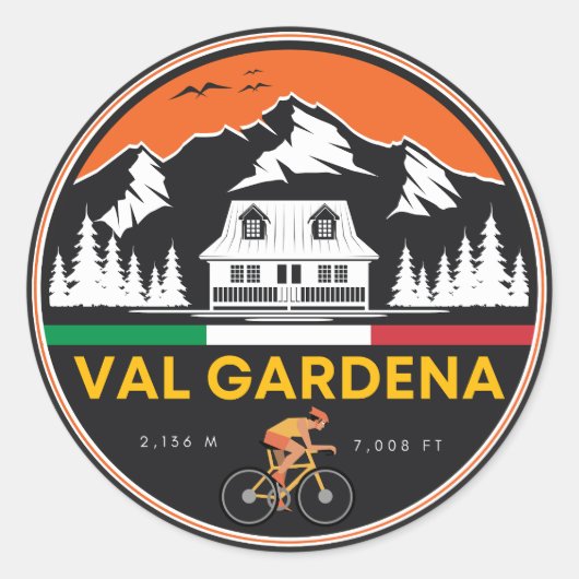 Sticker Rond val gardena circuit vélo italien (Devant)