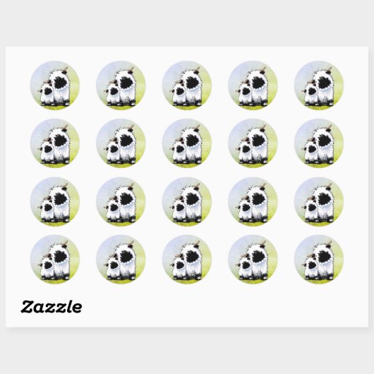 Sticker Rond Valais Blacknose Sheep (Feuille)