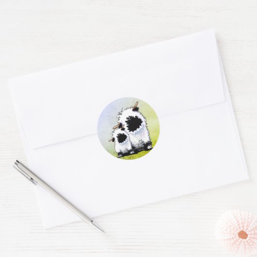 Sticker Rond Valais Blacknose Sheep (Enveloppe)