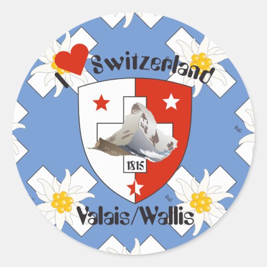Sticker Rond Valais Suisse Svizzera (Devant)