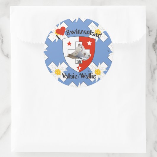 Sticker Rond Valais Suisse Svizzera (Sac)
