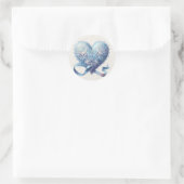 Sticker Rond Valentin bleu et rose (Sac)
