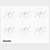 Sticker Rond VALENTINA Chic Elegant Calligraphie Script Mariage (Feuille)