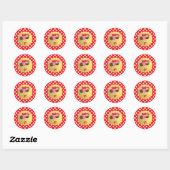 Sticker Rond Valentine Cake Pops Cakepops Red Pois en faveur (Feuille)