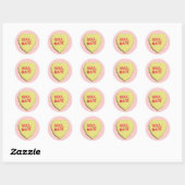 Sticker Rond Valentine Candy Heart (Feuille)