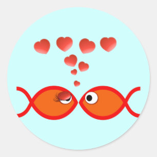 Sticker Rond Valentine chrétien v2 orange