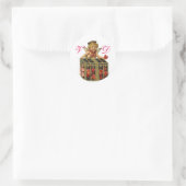 STICKER ROND VALENTINE CUPIDE ET CAFÉ PLEIN DE COEURS MONOGRAMM (Sac)