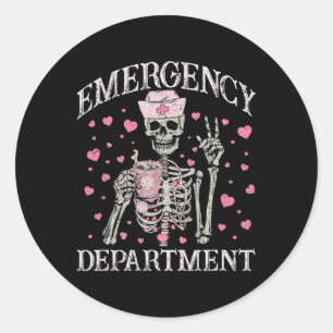 Sticker Rond Valentine Er Infirmière Service d'Urgence Chambre