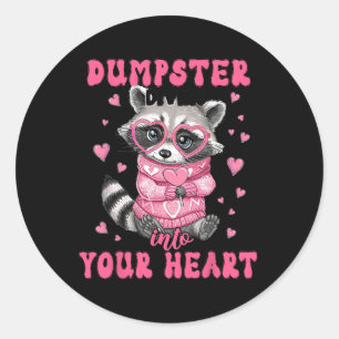Sticker Rond Valentine Feral Raccoon Tee Lover