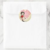 Sticker Rond Valentine fille malveillante (Sac)