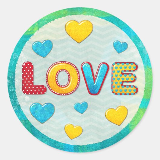 Sticker Rond Valentine Fun 3D Mix and Match (Devant)
