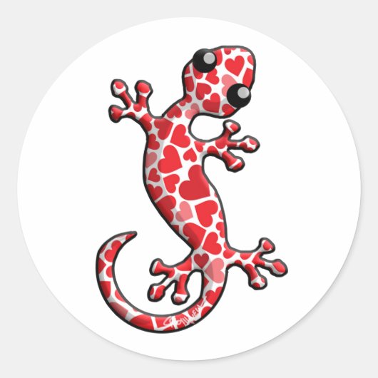 Sticker Rond Valentine Gecko Lizards (Devant)