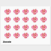 Sticker Rond Valentine Gnome, Valentine Heartbeat (Feuille)