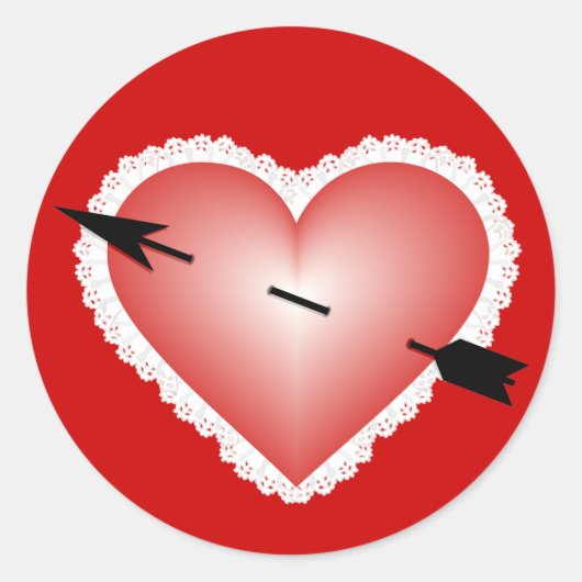 Sticker Rond Valentine Heart (Devant)