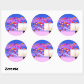 Sticker Rond Valentine Heart Mail (Feuille)