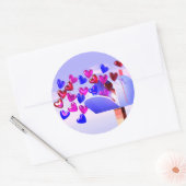 Sticker Rond Valentine Heart Mail2 (Enveloppe)
